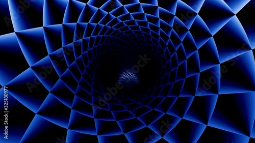 flashing vortex in blue and white color with hypnotic and strobe effect, seamless animation