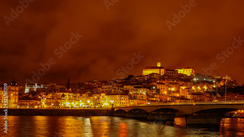 night view of coimbra portugal