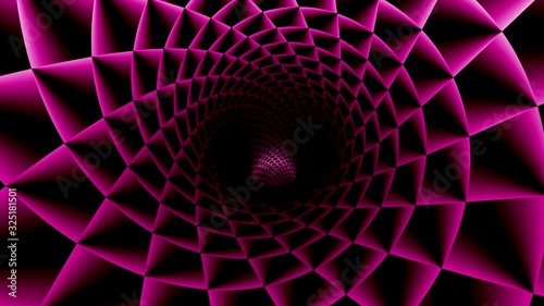 flashing vortex in pink and black color with hypnotic and strobe effect, seamless animation