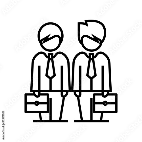 Collegues line icon, concept sign, outline vector illustration, linear symbol.