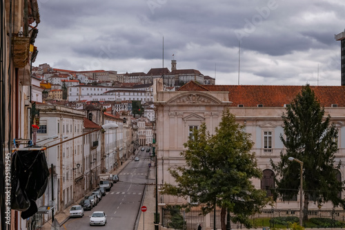 street in old town of coimbra portugal