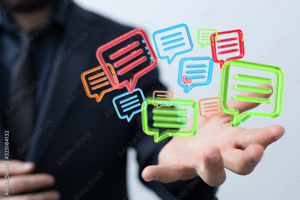 Digital icons with colorful dialog speech bubbles. Digital icons with colorful dialog speech bubbles.