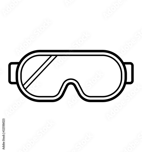 Safety glasses line icon vector isolated on white
