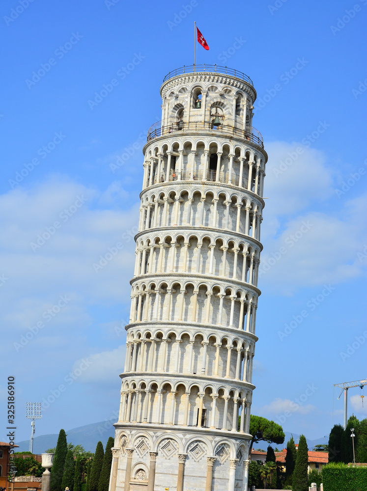 Leaning Tower on the Cathedral Square, Square of Miracles in Pisa, Italy