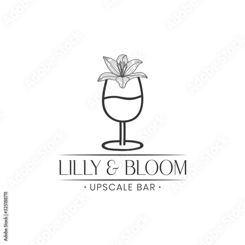 Creative Lilly Flower, Bar Logo Template