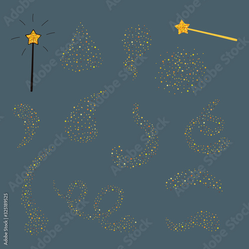 Magic wand and gold dust set.