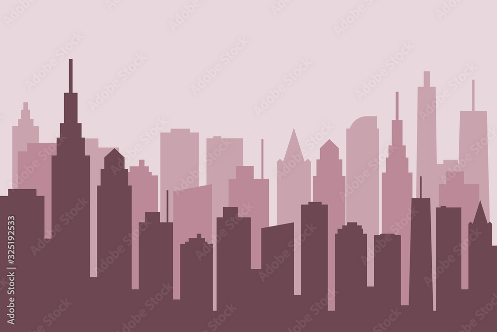 urban city town building landscape vector illustration