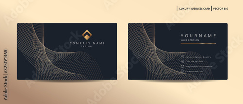Luxury design business card with gold style minimalist template