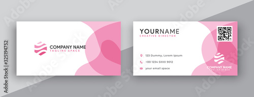 pink business card design. modern double sided business card design concept , clean and modern style