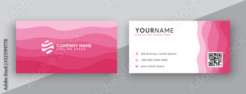 pink business card design. modern double sided business card design concept , clean and modern style