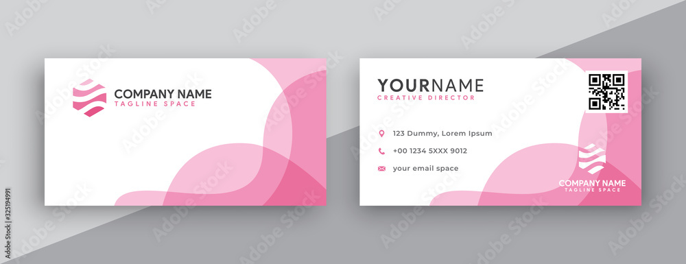 pink business card design. modern double sided business card design concept , clean and modern style pink business card design. modern double sided business card design concept , clean and modern style
