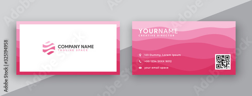 pink business card design. modern double sided business card design concept , clean and modern style