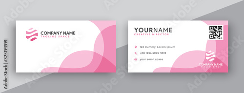 pink business card design. modern double sided business card design concept , clean and modern style