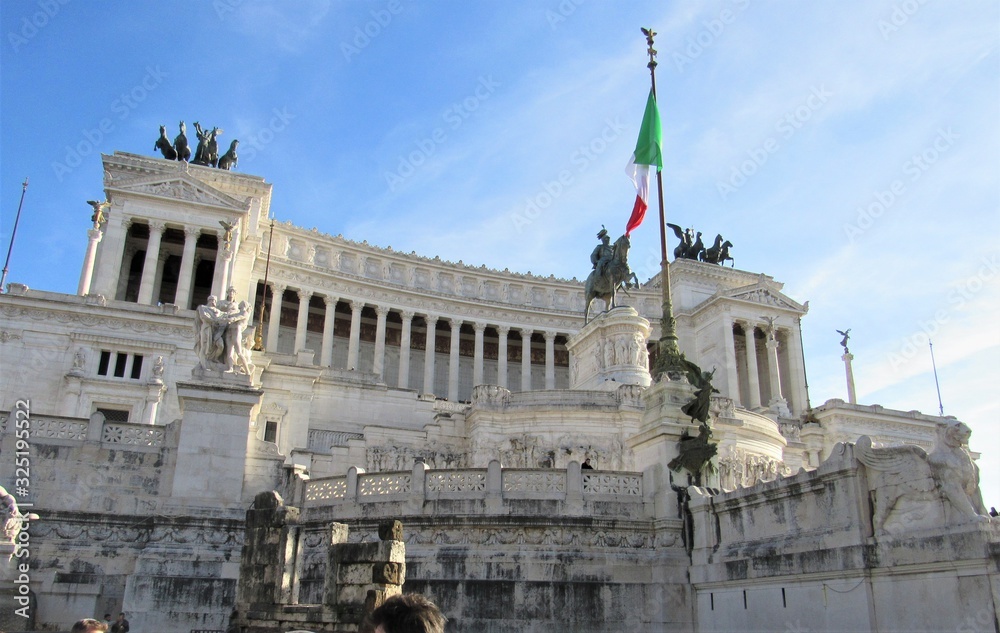 The Victor Emmanuel II National Monument or Vittoriano, also called the Altar of the Fatherland, in Italy, Rome 