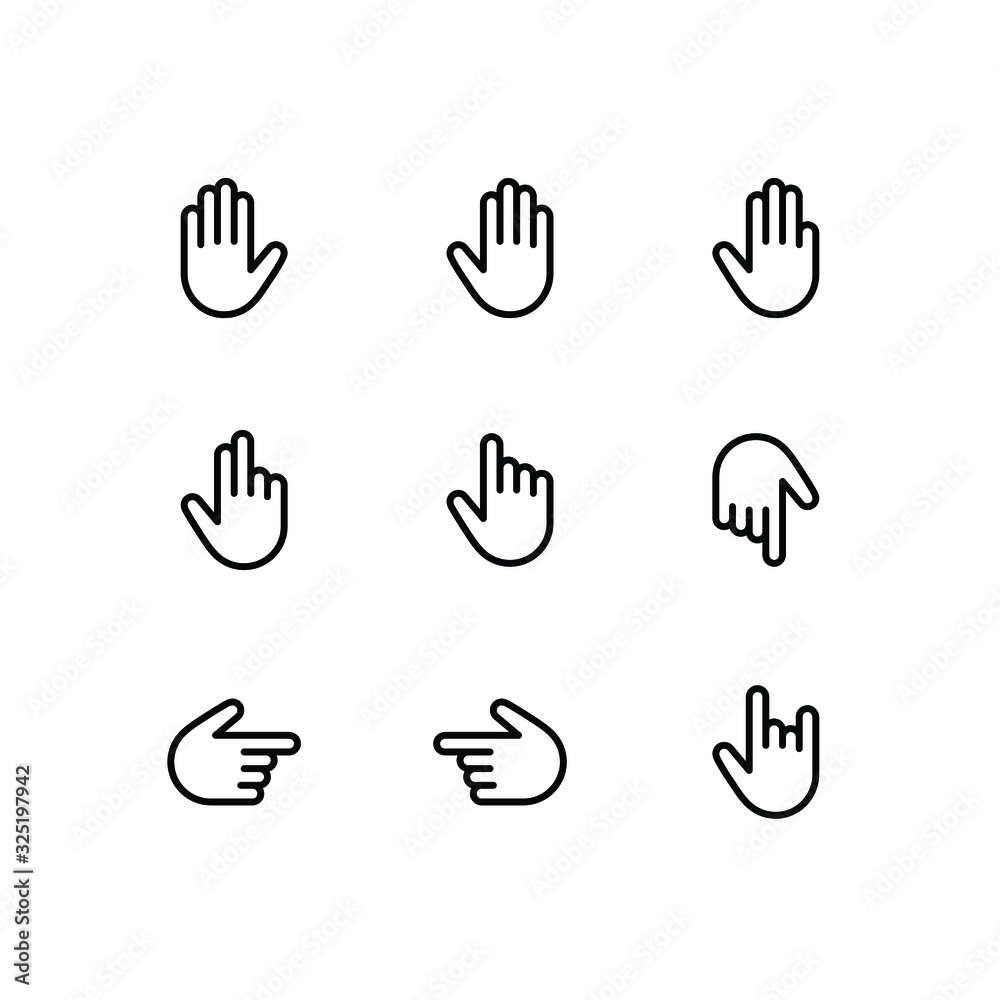 Hand Gestures Icon Set