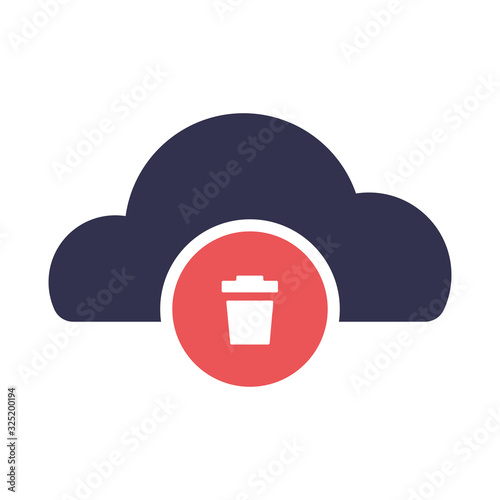 Recycle cloud vector glyph colour icon. EPS 10