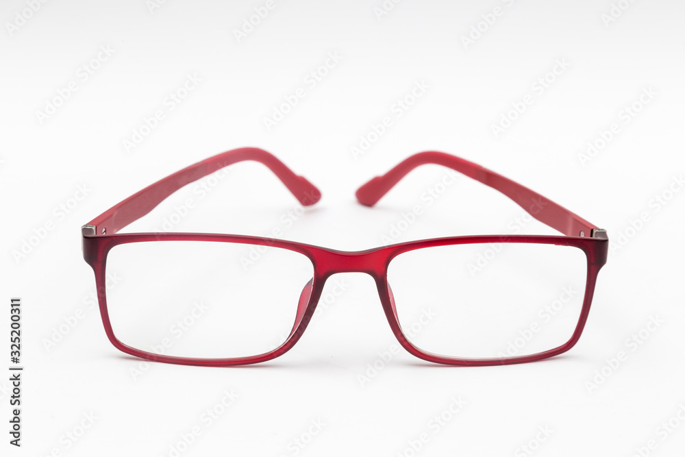 red glasses isolated on a white background red glasses isolated on a white background