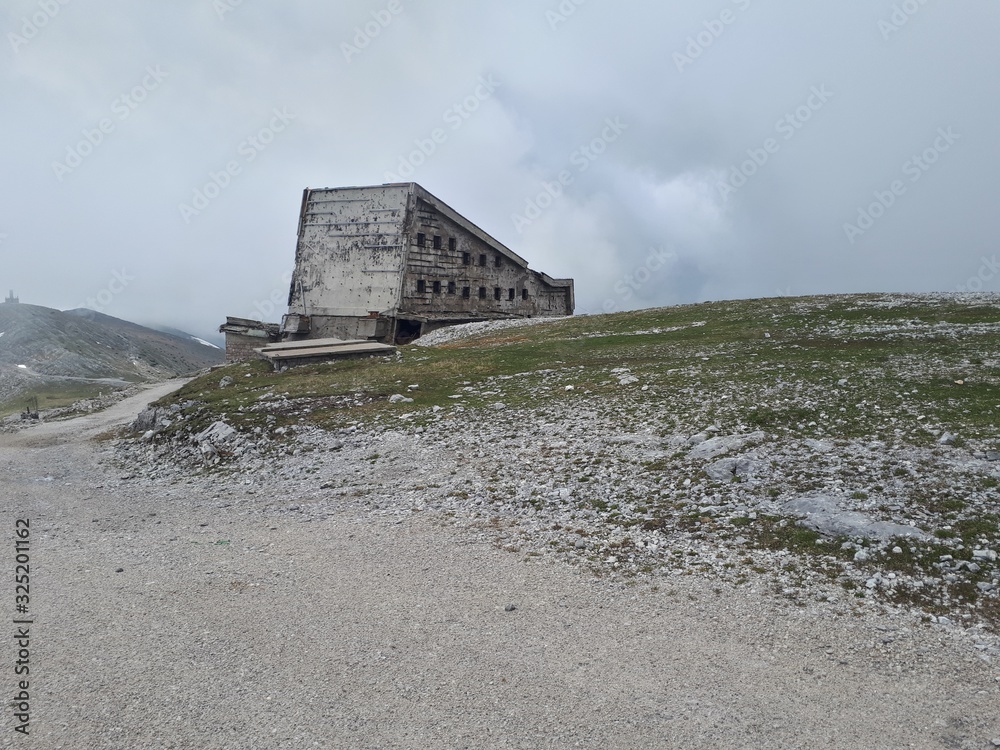 Ruins of the old opservatory on the mountain peak Ruins of the old opservatory on the mountain peak