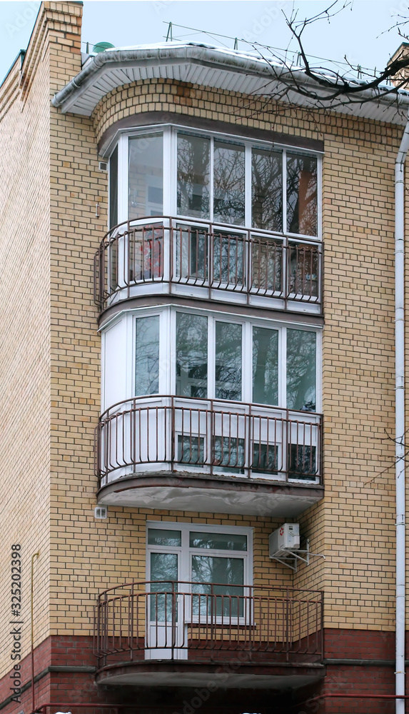 glazed  semicircular balconys
