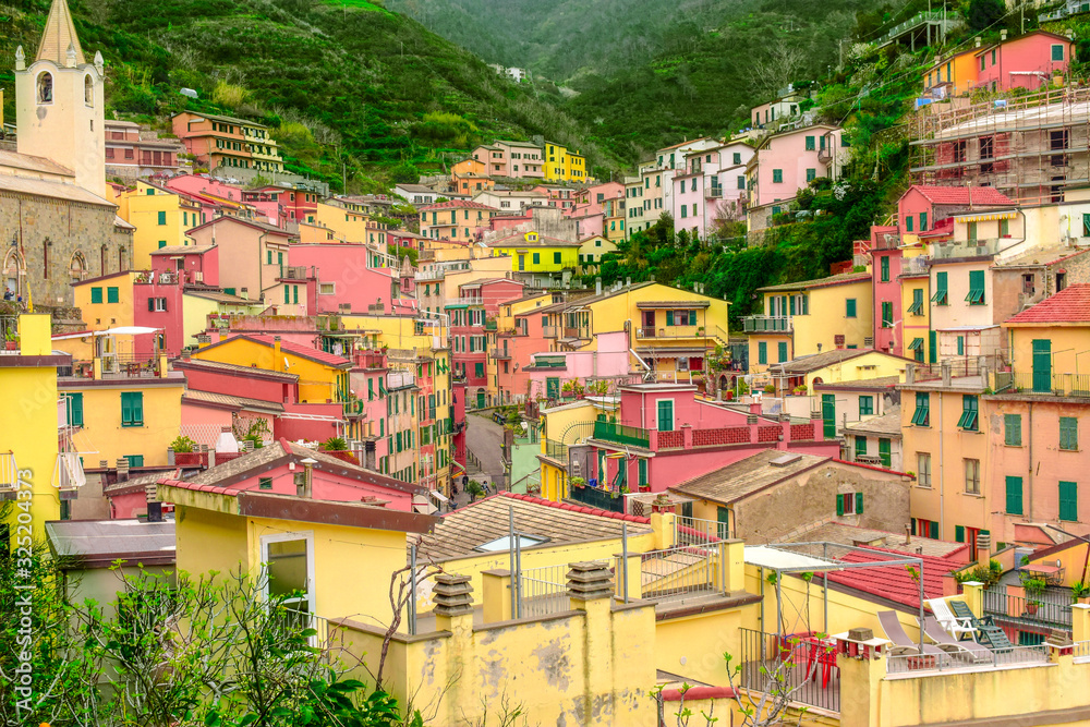 aerial view of the old town, cinque terre 
