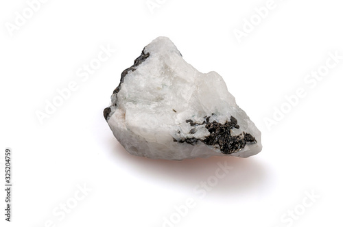 Quadro su tela Raw moon stone on a white background.