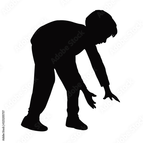 a boy body silhouette vector
