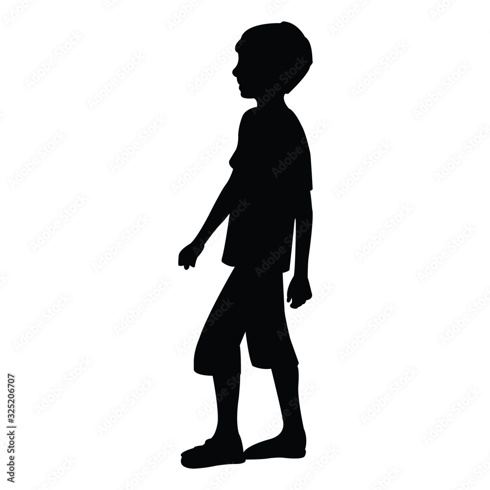 a boy body silhouette vector 