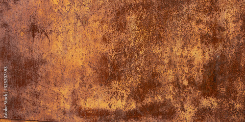 Panoramic oxidized metal surface making an abstract texture, high resolution....