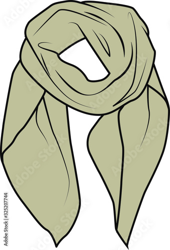 SCARF  fashion flat sketch vector