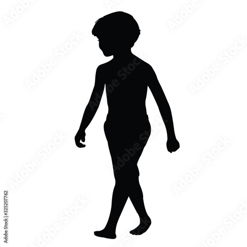 a boy walking silhouette vector