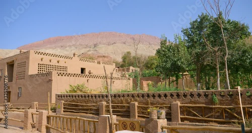 Ancient traditional residential old house in Tuyoq village valley inTurpan Xinjiang Province China.