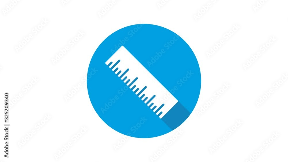 Blue motion graphic icon animation ruler Blue motion graphic icon animation ruler
