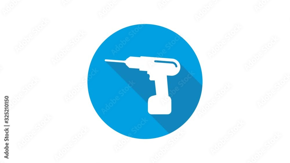 Blue motion graphic icon animation drill Blue motion graphic icon animation drill