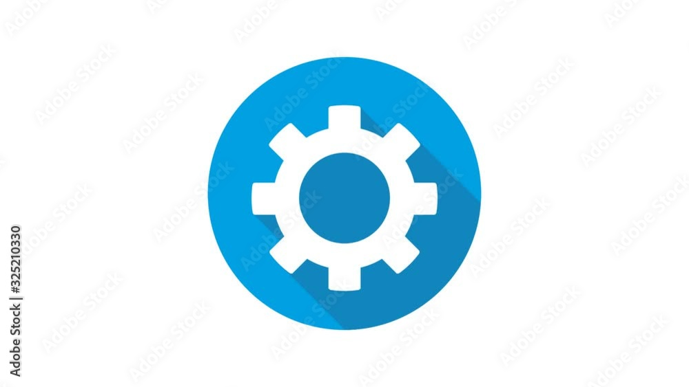 Blue motion graphic icon animation gear Blue motion graphic icon animation gear