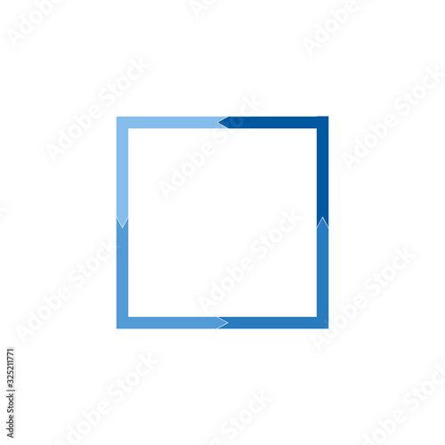 Geometric abstract square element. Intersecting lines forming a square shape