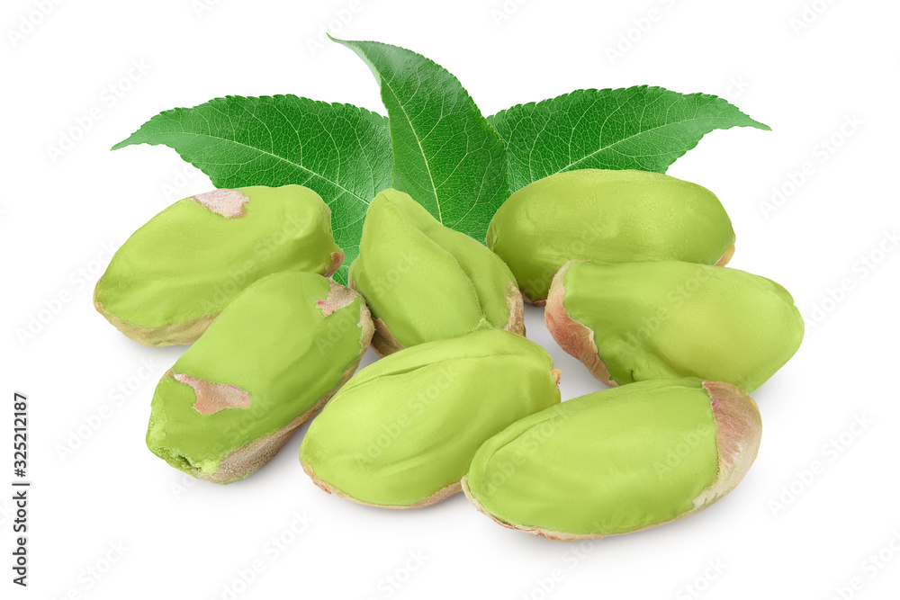 peeled pistachio isolated on white background with clipping path and full depth of field peeled pistachio isolated on white background with clipping path and full depth of field