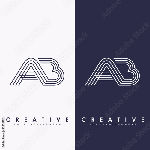 ab initial letter logo design template