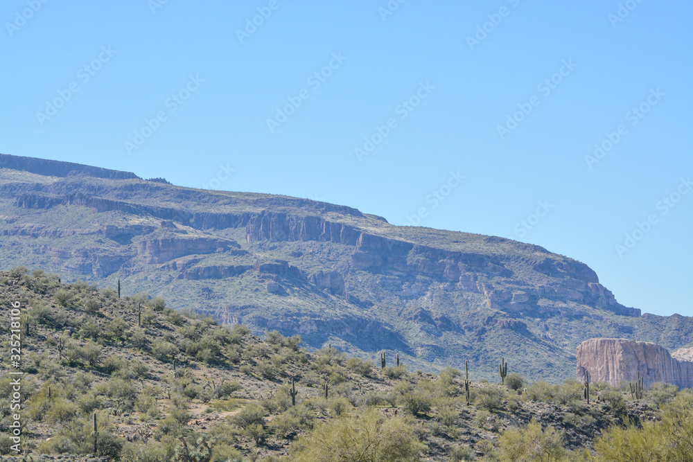 View of the Sonoran Desert, Mountainous Region in Mohave County, Arizona USA