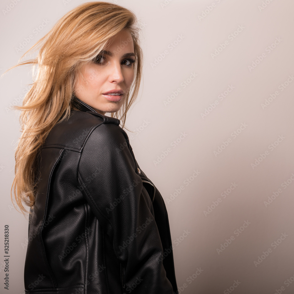 Young beautiful girl studio portrait.