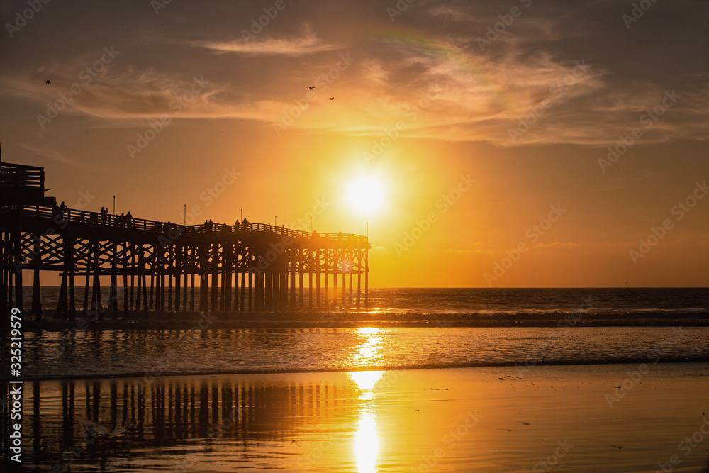 Pacific Beach sunset and pier