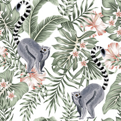 Sierkussen Tropische print patronen Vintage maki tussen tropische bloemen  © good_mood