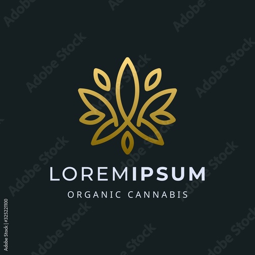 Modern and Simple Cannabis Logo Vector Template