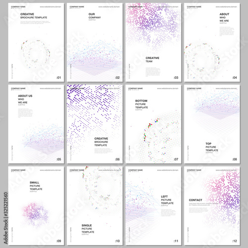 A4 brochure layout of covers design templates for flyer leaflet, A4 brochure design, report, presentation, magazine cover, book design. Deep learning artificial intelligence. Big data visualization.