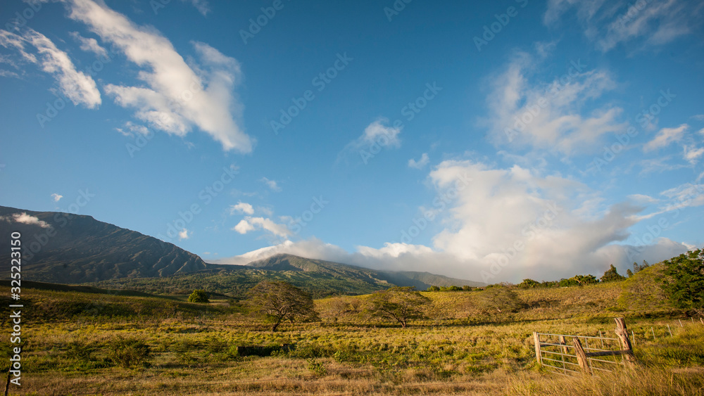 Rolling Hills and blue sky, Kaupo Gap, Maui, Hawaii