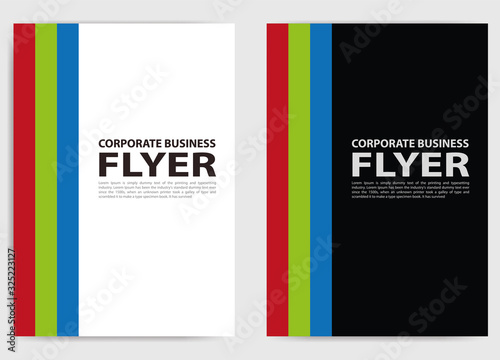 corporate business flyer with colorful shapes background in a4 size design