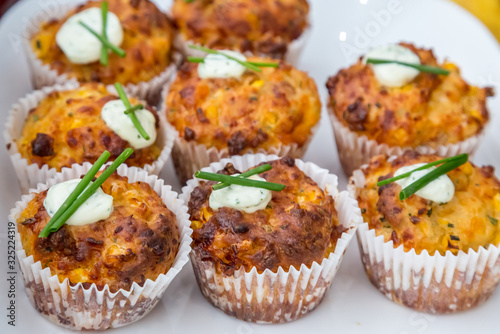 savoury muffins with chives and cream