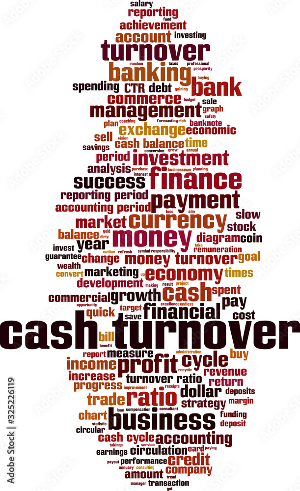 Obraz premium Cash turnover word cloud