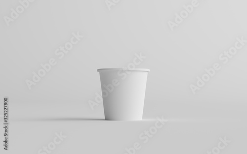 4 oz. Small Single Wall Paper Espresso  Coffee Cup Mockup  - One Cup. 3D Illustration