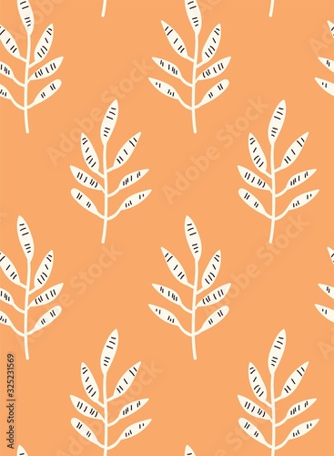 nectarine fun mod leaves seamless vector pattern