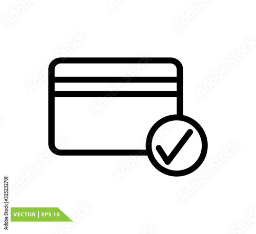 Credit card icon vector logo design template